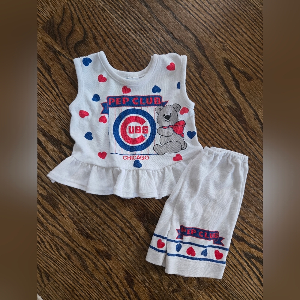 MLB Chicago Cubs Vintage Girls Outfit Pep Club